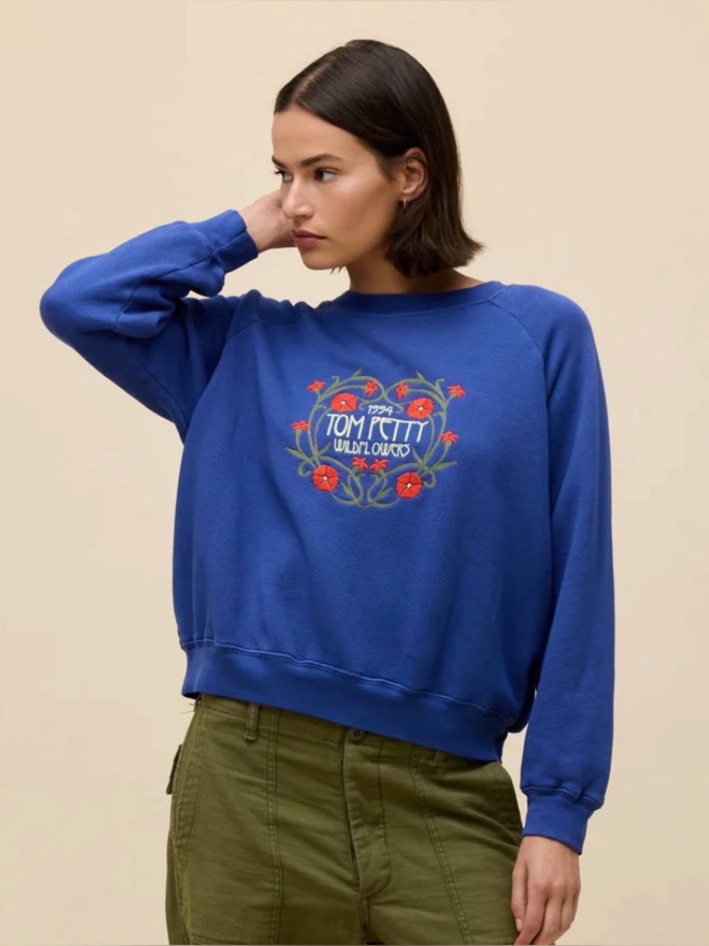 Daydreamer LA TOM PETTY WILDFLOWERS SHRUNKEN RAGLAN SWEATSHIRT
